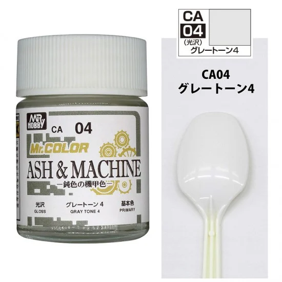 GSI Creos CA04 Ash & Machine Grey Tone #4 Gloss (18ml, solvent-based acrylic resin paint)