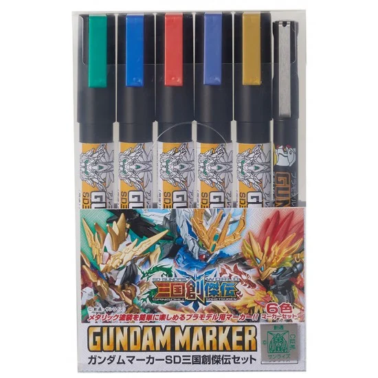 GSI Creos GMS100C Gundam Paint Marker Set - SD Gundam World Sangoku Soketsuden (6 colours)