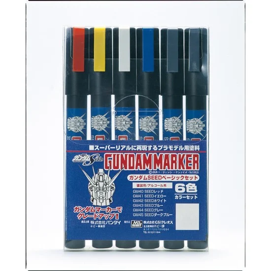 GSI Creos GMS109 Gundam Paint Marker Seed Basic Set (6 colours) - Hobby & Model Paints