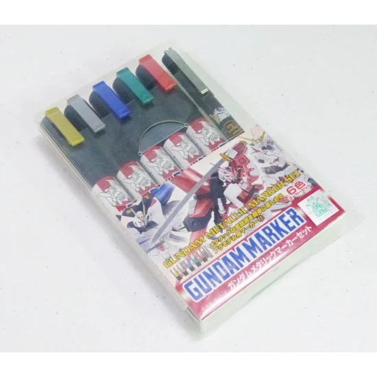 GSI Creos GMS121 Gundam Metallic Marker Set (6 Colours Pen) - Hobby & Model Paints