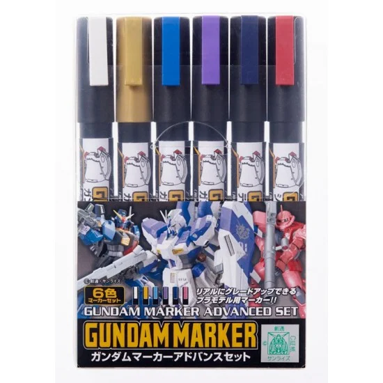 GSI Creos GMS124 Advanced Gundam Marker Set (6 Paint Markers) - Hobby & Model Paints