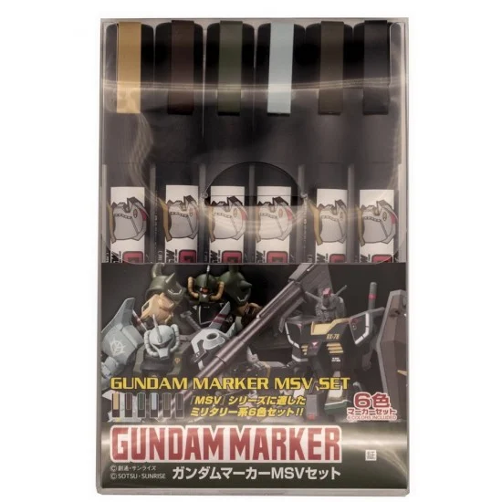 GSI Creos GMS127 Gundam Markers MSV Set (6 colours) - Hobby & Model Paints