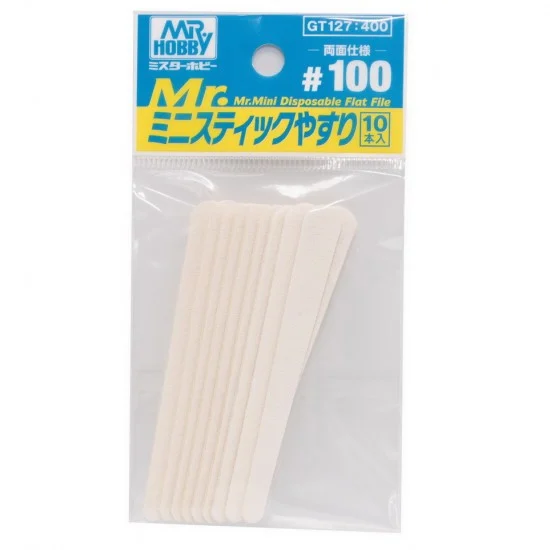 GSI Creos GT127 Mr Mini Flat Files #100 (10pcs) - Hobby Tools & Supplies