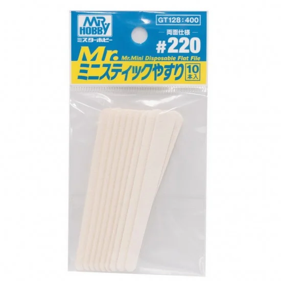 GSI Creos GT128 Mr Mini Flat Files #220 (10pcs) - Hobby Tools & Supplies