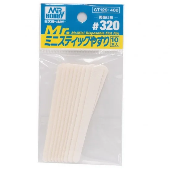 GSI Creos GT129 Mr Mini Flat Files #320 (10pcs) - Hobby Tools & Supplies
