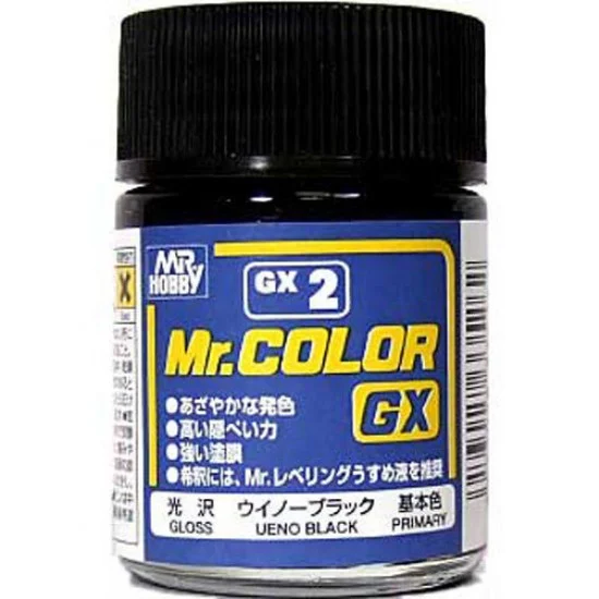 GSI Creos GX002 Solvent-Based Acrylic Paint - Gloss Ueno Black (18ml)