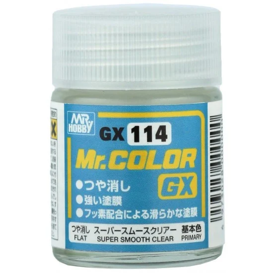 GSI Creos GX114 Mr Color Super GX Super Smooth Clear (Flat, 18ml) - Hobby & Model Paints