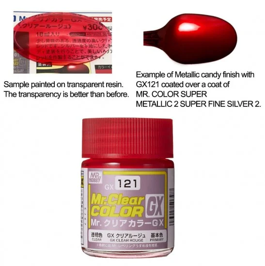 GSI Creos GX121 Mr Clear Rouge Candy Coat 18ml - Hobby & Model Paints