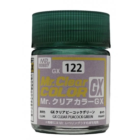 GSI Creos GX122 Mr Clear Color Peacock Green (18ml) - Hobby & Model Paints
