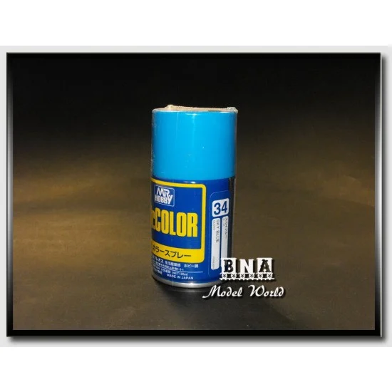 GSI Creos J034 Mr Color Spray Paint - Gloss Sky Blue (100ml)