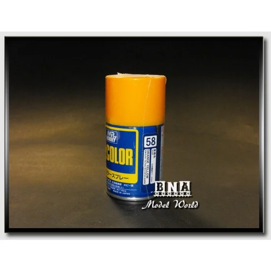 GSI Creos J058 Mr Color Spray Paint - Semi-Gloss Orange Yellow (100ml)