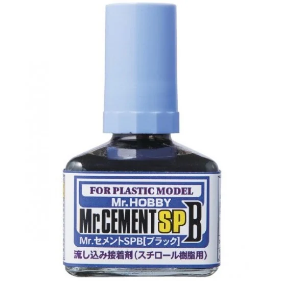 GSI Creos MC132 Mr Cement SPB #Black for Plastic Models (40ml) - Hobby Tools & Supplies