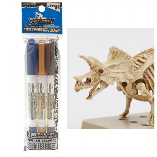 GSI Creos PSMS02 Planosaurus Marker Set #2 - Triceratops/Stegosaurus (3 colours)