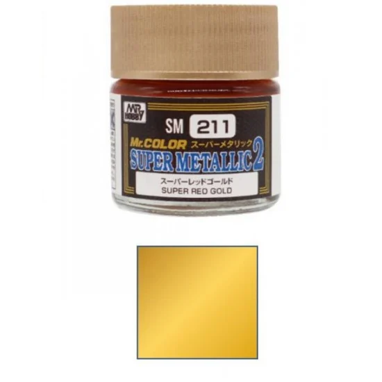 GSI Creos SM211 Mr Super Metallic 2 #Red Gold (10ml) - Hobby & Model Paints