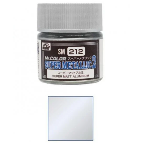 GSI Creos SM212 Mr Super Metallic 2 #Matt Aluminium (10ml) - Hobby & Model Paints