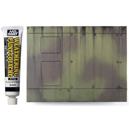 GSI Creos WT02 Water-Based Weathering Paint Gouache - Basic Black (20ml)