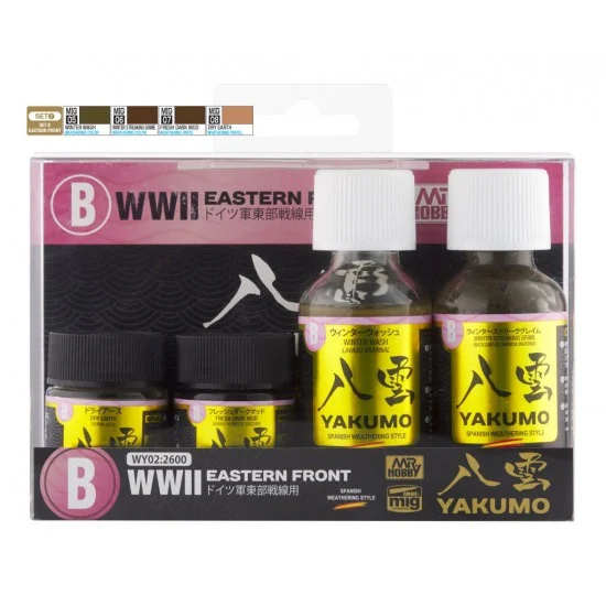GSI Creos WY02 Yakumo Weathering Colour set #B - WWII Eastern Front