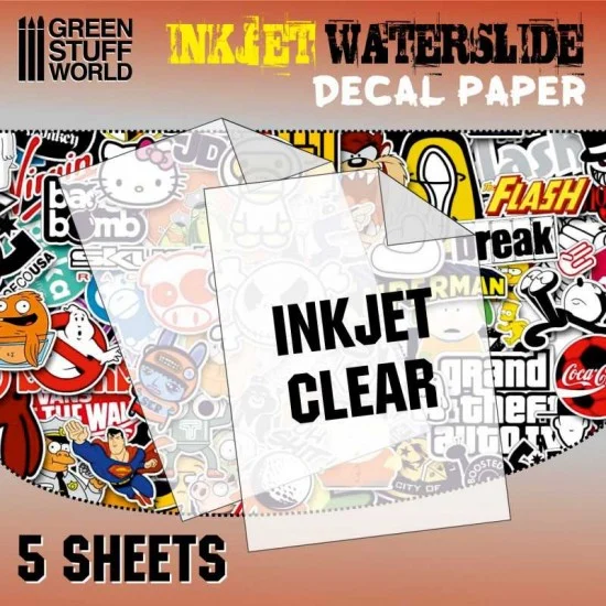 Green Stuff World 10066 Waterslide Decals - Inkjet Transparent (5 sheets, A4, decal thickness: 13-14microns)