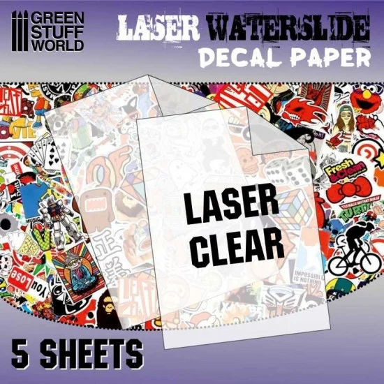 Green Stuff World 10068 Waterslide Decals - Laser Transparent (clear, 5 sheets, A4)