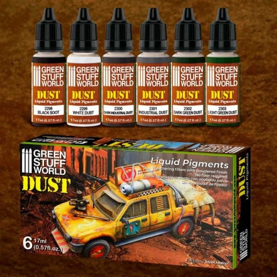 Green Stuff World 10127 Liquid Pigments Set - Dust (6x 17ml)