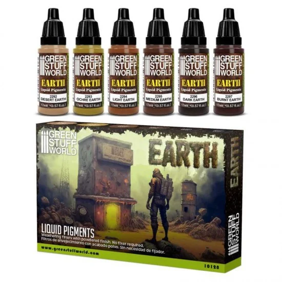 Green Stuff World 10128 Liquid Pigments Set - Earth (6x 17ml)