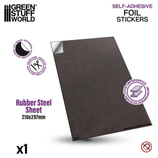 Green Stuff World 1047 0.9mm Metal sheets for Magnets (self adhesive, 210mm x 297mm) - Hobby Tools & Supplies