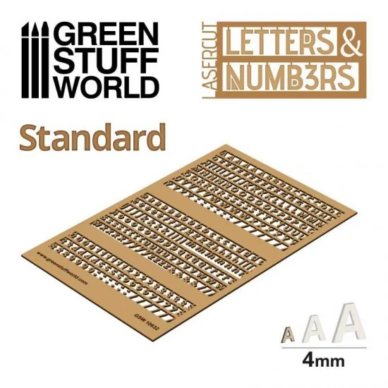 Green Stuff World 10632 Letters and Numbers 4 mm STANDARD - Scenics & Diorama
