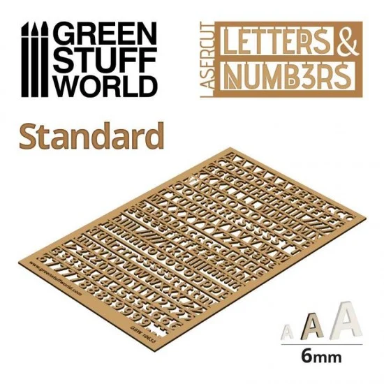 Green Stuff World 10633 Letters and Numbers 6 mm STANDARD - Scenics & Diorama
