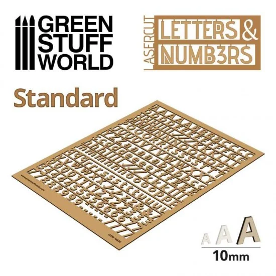 Green Stuff World 10634 Letters and Numbers 10 mm STANDARD - Scenics & Diorama
