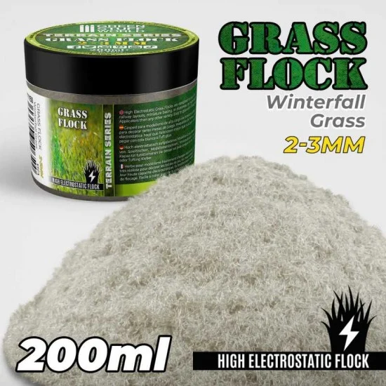 Green Stuff World 11150 Grass Flock - Winterfall Grass 2-3mm (200ml high electrostatic flock)
