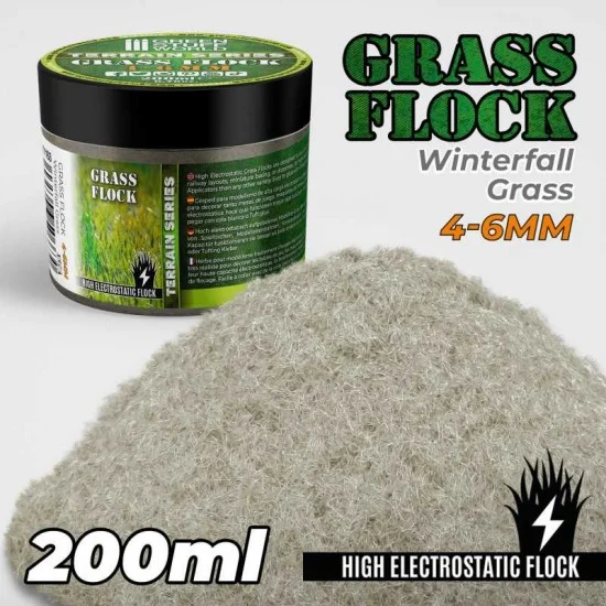 Green Stuff World 11163 Grass Flock - Winterfall Grass 4-6mm (200ml high electrostatic flock)