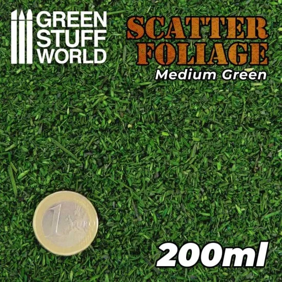 Green Stuff World 11176 Scatter Ground Foliage #Medium Green (200ml) - Scenics & Diorama