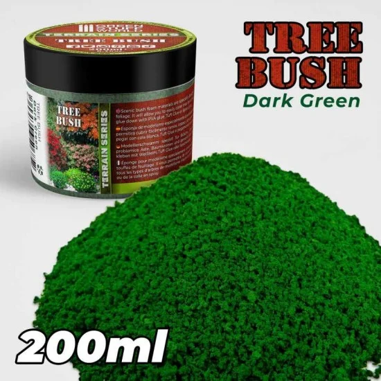 Green Stuff World 11185 Tree Bush Clump Foliage #Dark Green (200ml, Flake size 2-8 mm)
