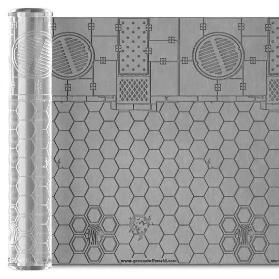 Green Stuff World 1160 Putty/Clay Textured Rolling Pin #Hexagons (PMMA plastic, Pattern Size: 10x10 mm) - Scenics & Diorama