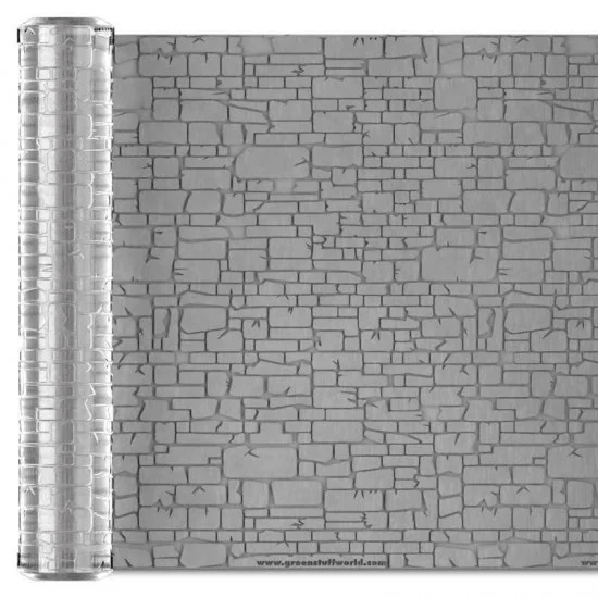 Green Stuff World 1162 Putty/Clay Textured Rolling Pin #Bricks (1/22, 1/32, 1/35, 1/43, 1/48) - Scenics & Diorama