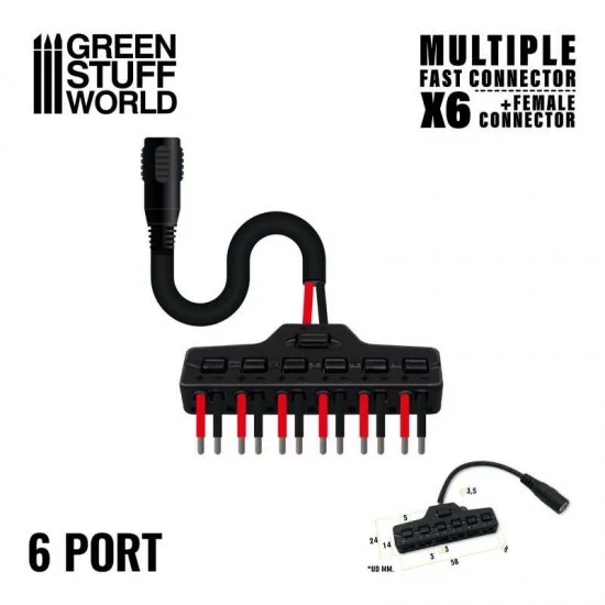 Green Stuff World 11917 6-ports Multiple Fast connector and Jack Female Connector