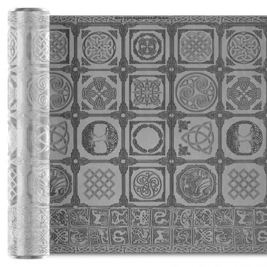 Green Stuff World 1223 Putty/Clay Textured Rolling Pin #Celtic (Pattern Size: 20x20mm, 30x30mm, 12 different) - Scenics & Diorama