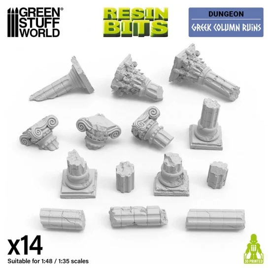 Green Stuff World 12386 1/48 - 1/35 Greek Column Ruins (14pcs)