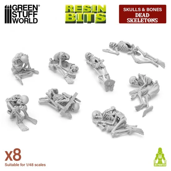Green Stuff World 12732 1/48 Dead Skeletons (8pcs) - Model Figures