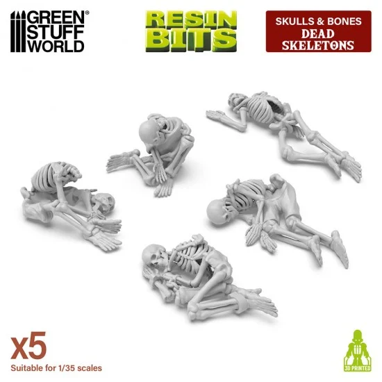Green Stuff World 12742 1/48 Dead Skeletons (5pcs) - Model Figures