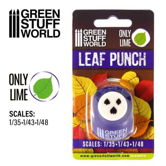 Green Stuff World 1315 Miniature Lime Leaf Punch for 1/35 1/43 1/48 (54mm, 32mm, 28mm Scale scale) - Scenics & Diorama