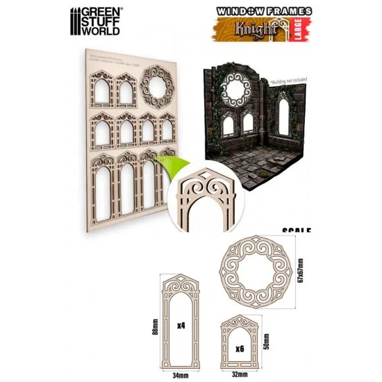 Green Stuff World 13258 1/48 -1/35 Large Knight Miniature Window Frame (sheet size: 150x225 mm)