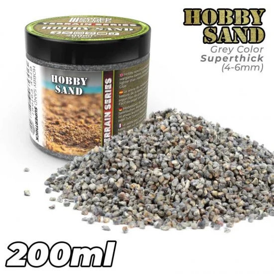 Green Stuff World 13334 Extra Thick Hobby Sand #Dark Grey (200ml) Size of Grain: Approx. 2-5mm