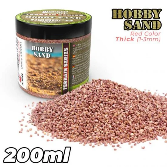 Green Stuff World 13338 Thick Hobby Sand #Red (200ml) Size of Grain: Approx. 1-2mm