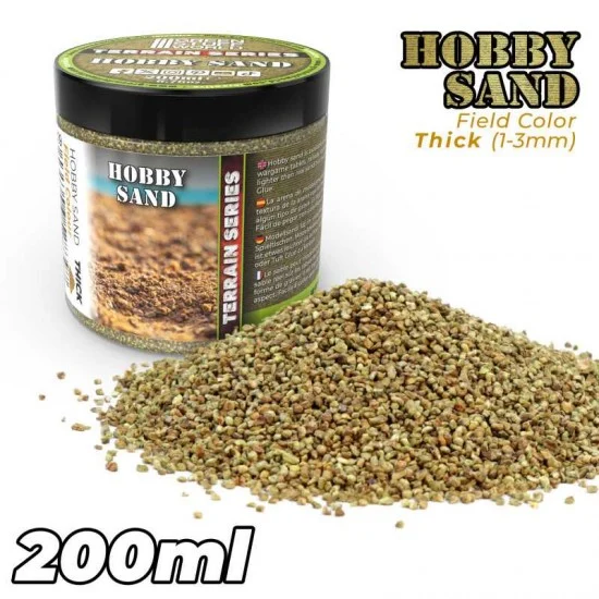 Green Stuff World 13339 Thick Hobby Sand #Field Sand (200ml) Size of Grain: Approx. 1-2mm