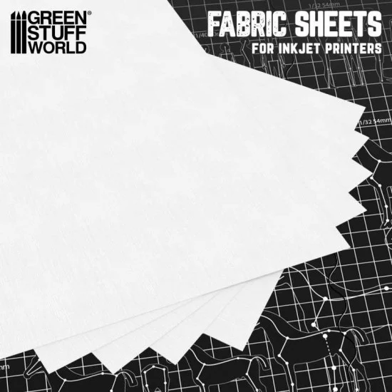 Green Stuff World 13391 Inkjet Cotton Hotmelt Transfer Fabric Sheet #White (5pcs, each: 200x300mm) - Hobby Tools & Supplies