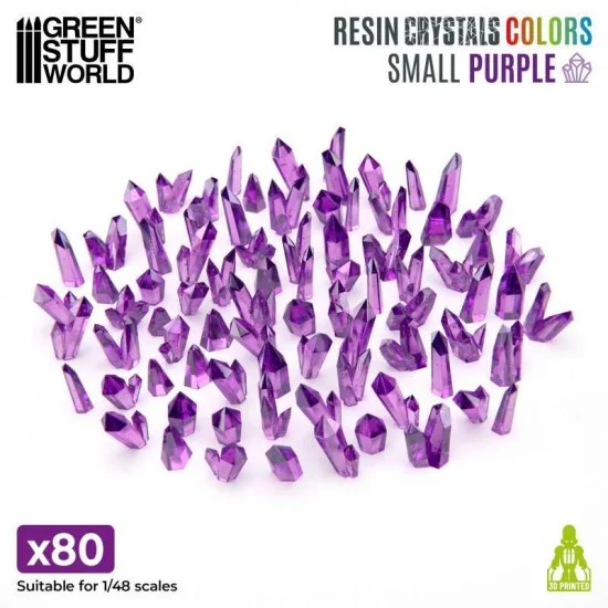 Green Stuff World 13513 1/48 Small Transparent PURPLE Resin Crystals (80pcs, height: 6-10 mm)