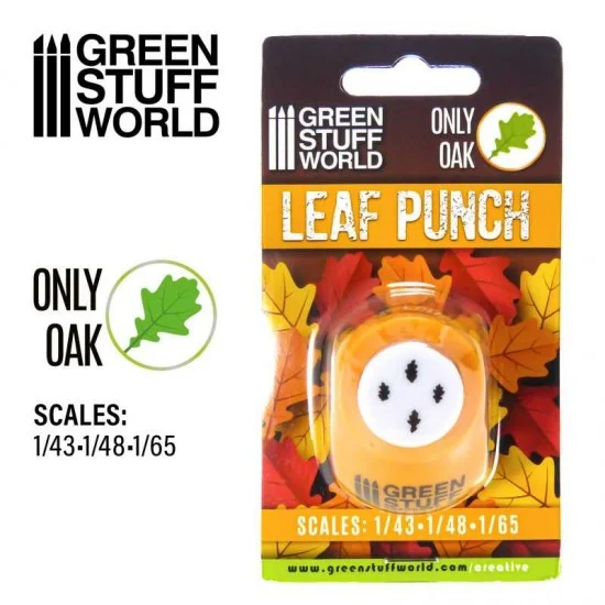 Green Stuff World 1354 Miniature OAK Leaf Punch for 1/43 1/48 1/65 (32mm, 28mm, 25mm scale) - Scenics & Diorama