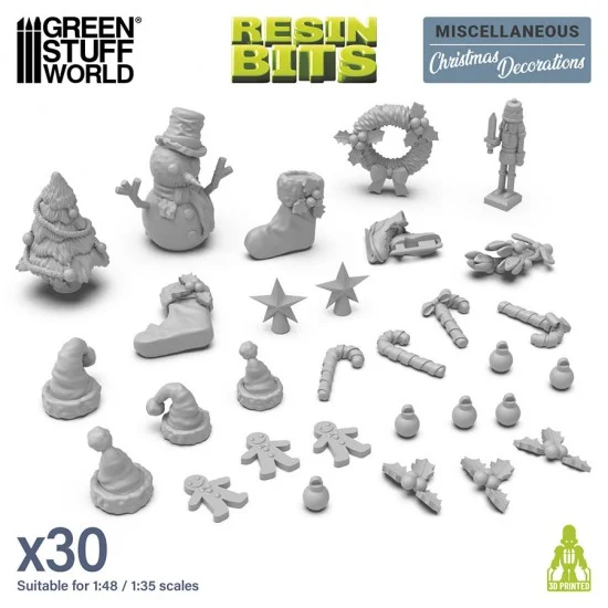 Green Stuff World 13595 1/48 - 1/35 Christmas Decorations set (30pcs)