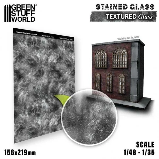 Green Stuff World 13695 1/48, 1/35 Textured Stained Glass (0.3mm thick, 156x219 mm) - Scenics & Diorama